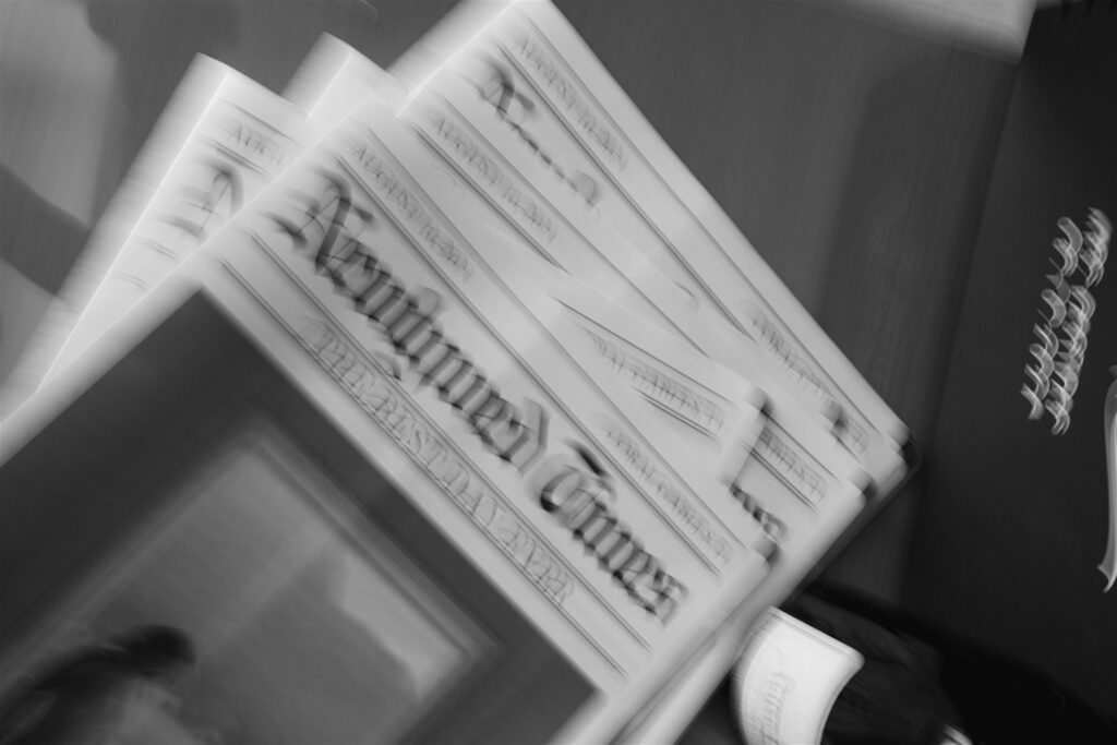Wedding day newspaper detail