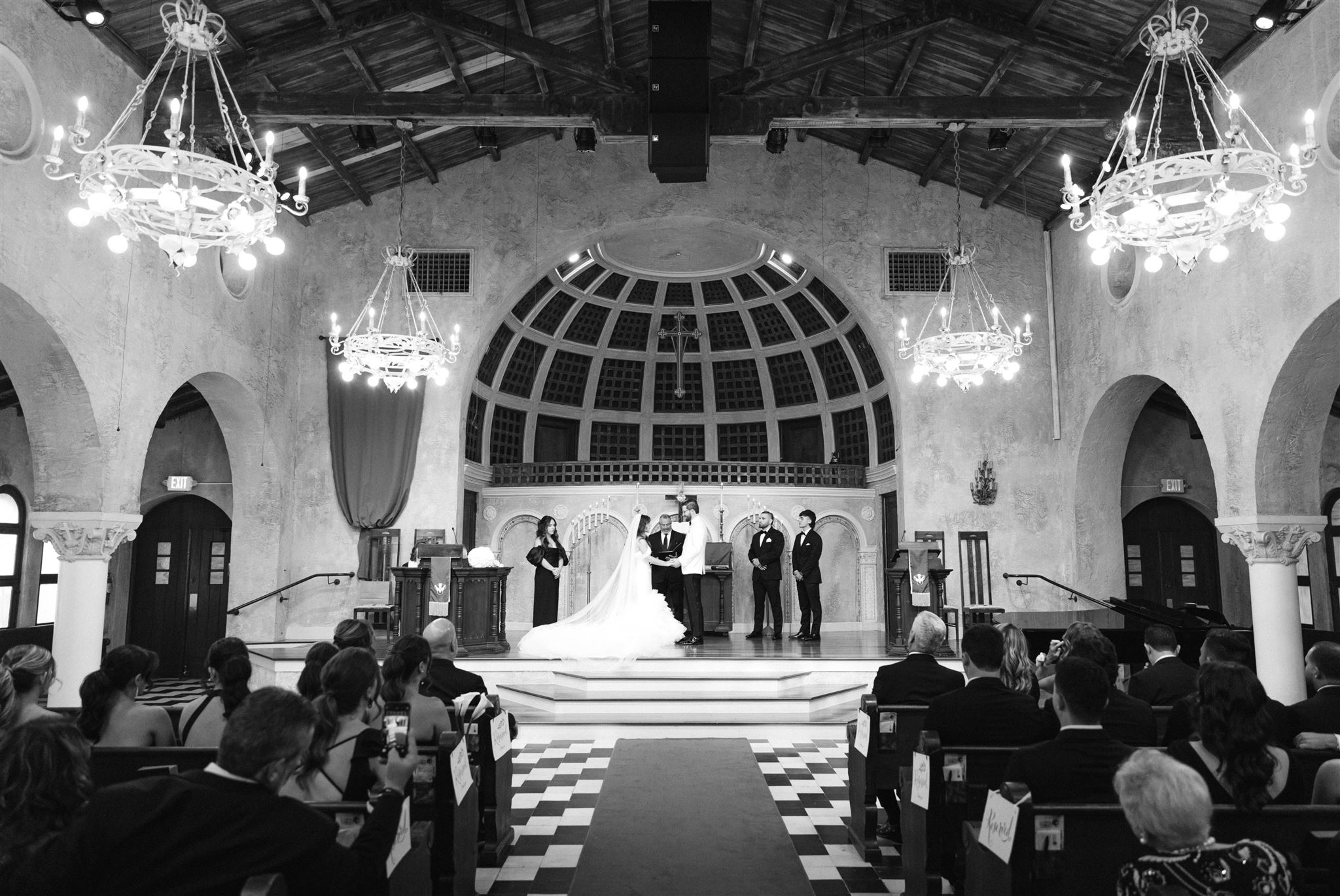 Wide view of the ceremony inside the Coral Gables Congregational Church