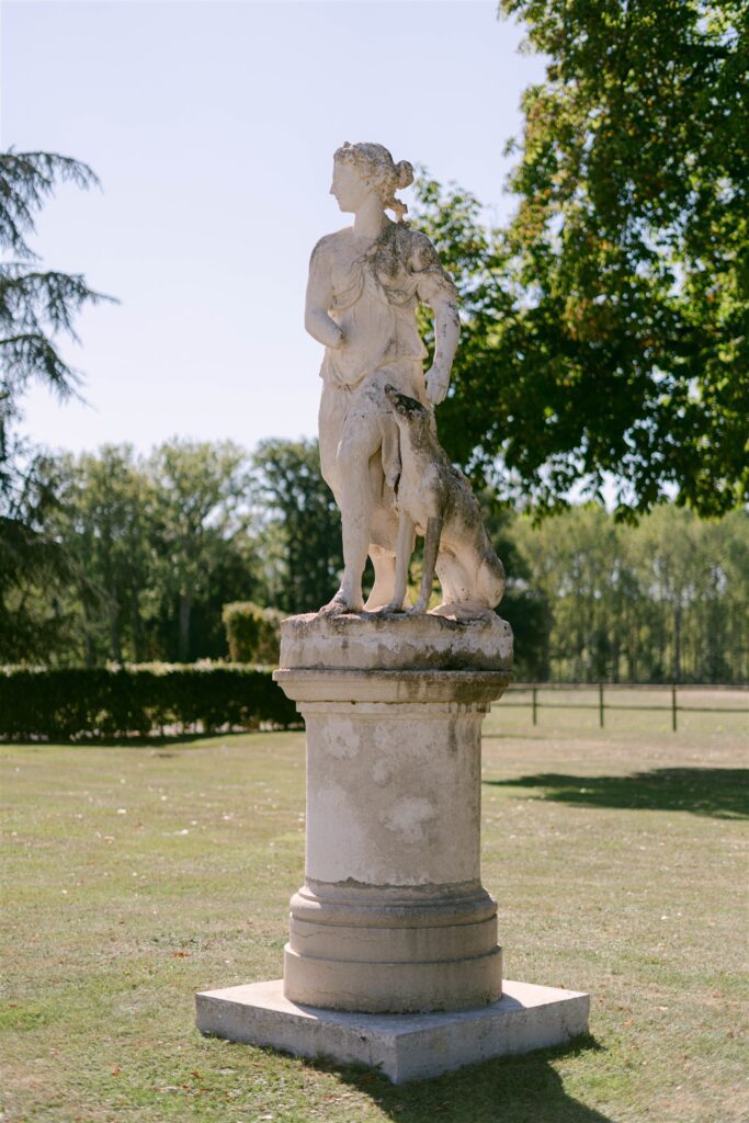 Marble statue in the gardens of Château de Varennes