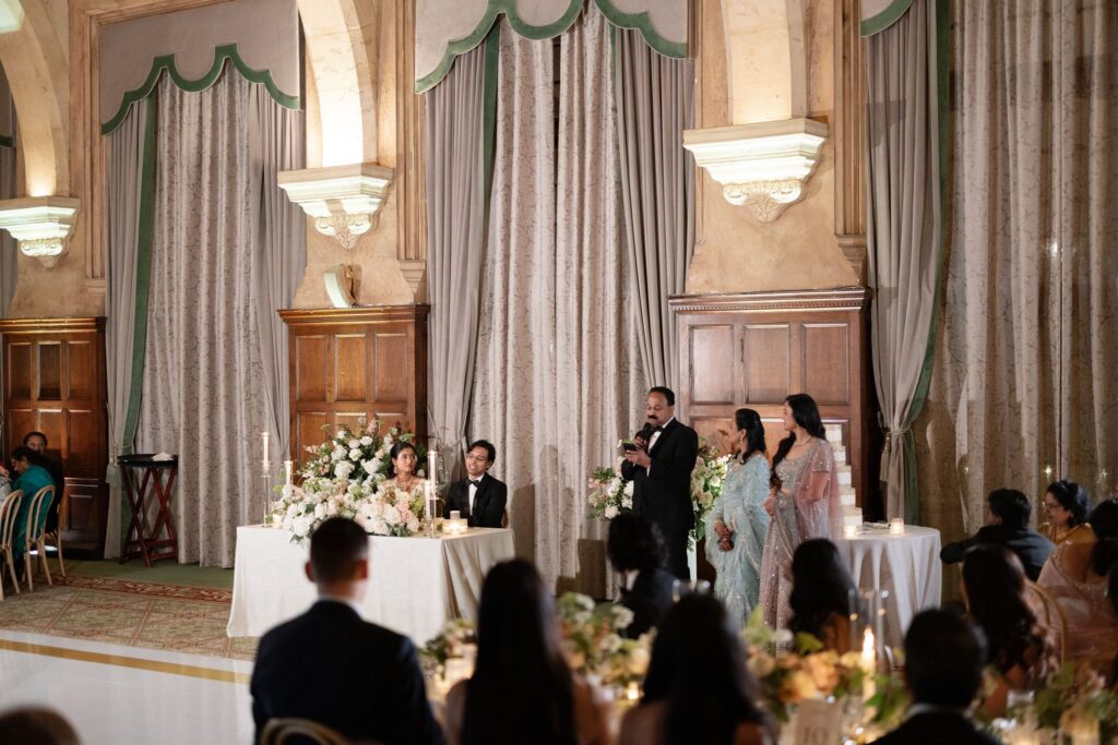 Guests gathered during the toasts in the ballroom
