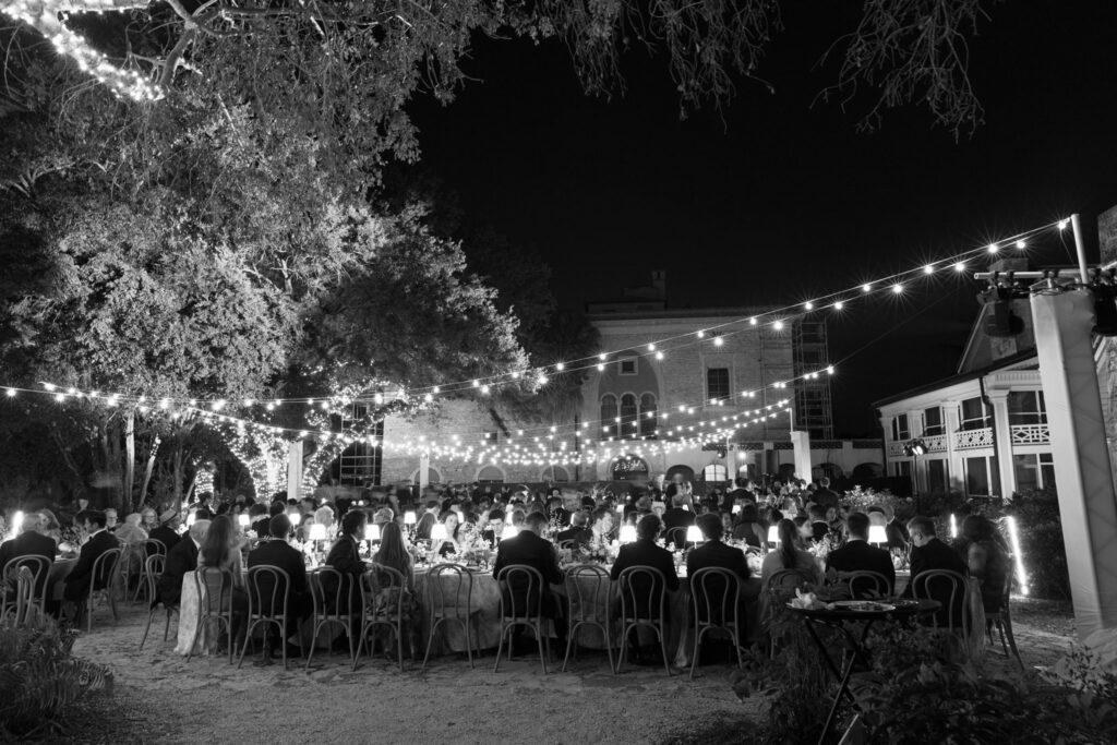 Al fresco Wedding reception at the Deering Estate