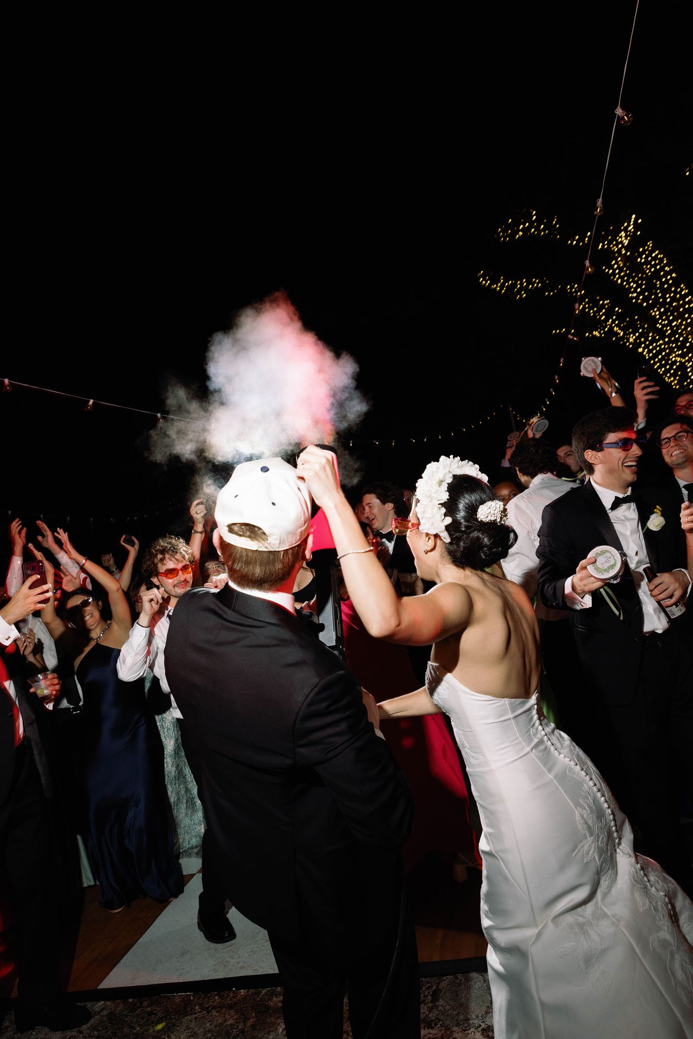 Smoke gun at Wedding Reception in Deering Estate